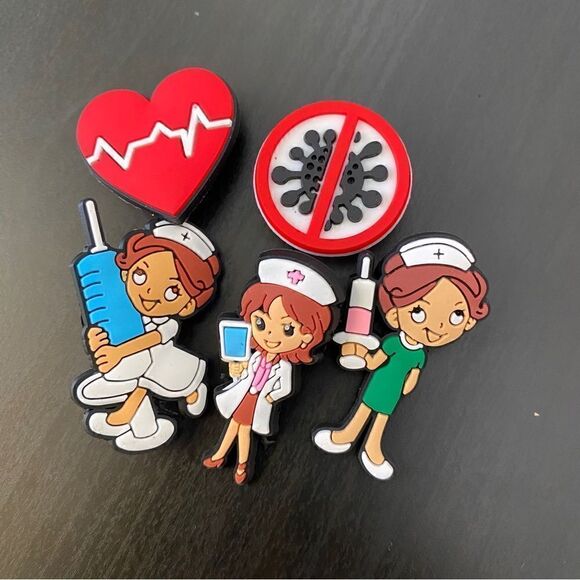 Set of 5 Nursing Croc Charms Novelty - Picture 1 of 5